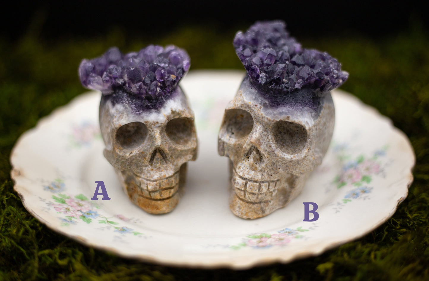 3in Natural Amethyst Crystal Skulls, Amethyst Clusters, Skull Carving, Home Decor, Healing Crystal