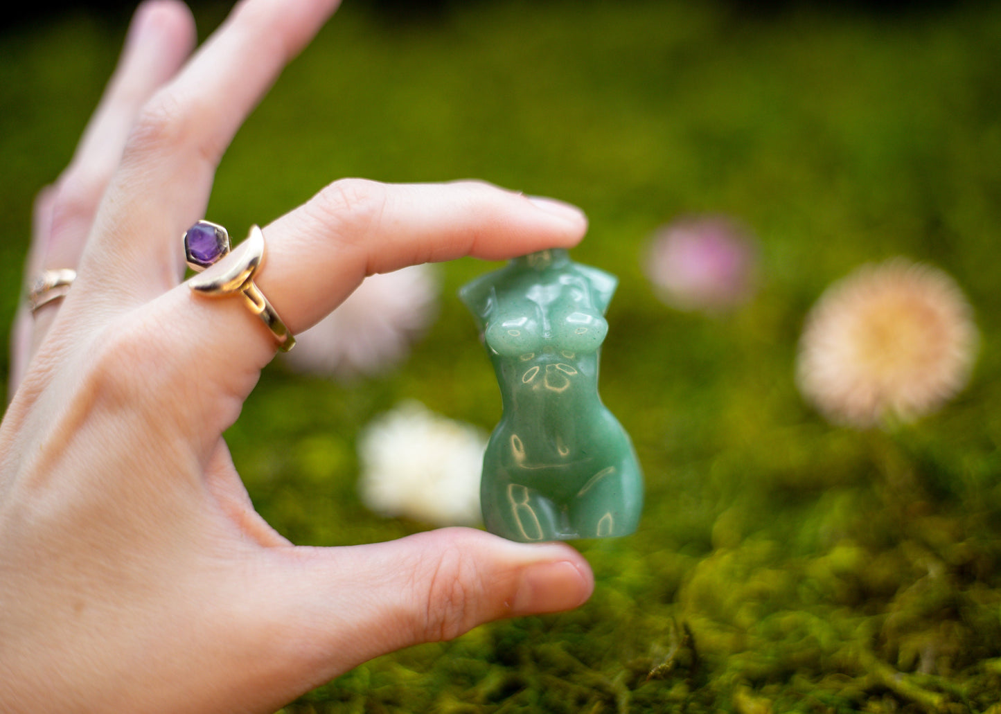 Green Aventurine Bundle | Good Fortune Set | Goddess + Bracelet + Tumbles | 5 piece set