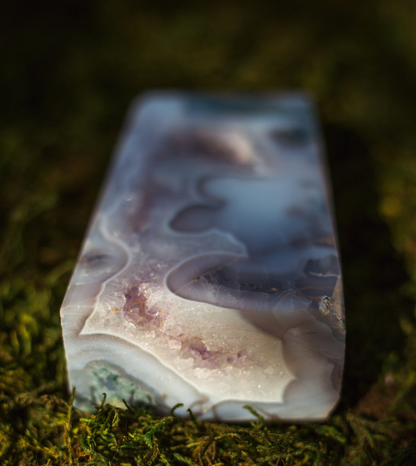 Super Druzy Moss Agate Tower | Large Point | Natural Crystal Stone