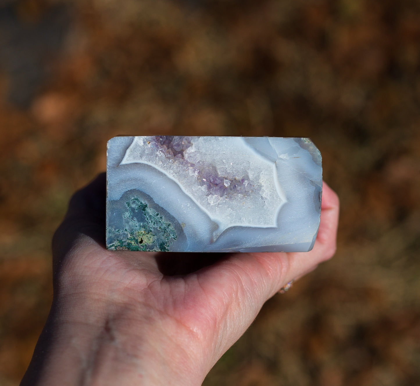 Super Druzy Moss Agate Tower | Large Point | Natural Crystal Stone