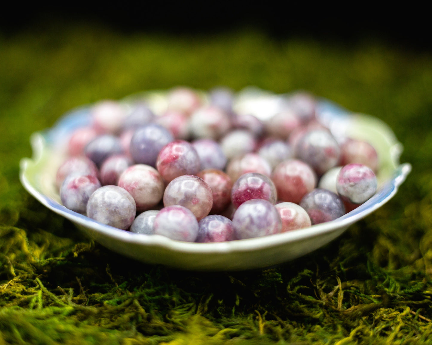 Unicorn Stone Mini Spheres | Lepidolite, Pink tourmaline, Smoke Quartz, Clear Quartz, Cleavelandite | Natural Stone