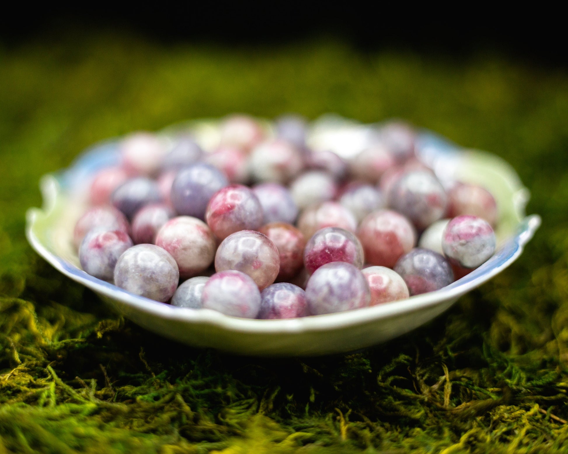 Unicorn Stone Mini Spheres | Lepidolite, Pink tourmaline, Smoke Quartz, Clear Quartz, Cleavelandite | Natural Stone