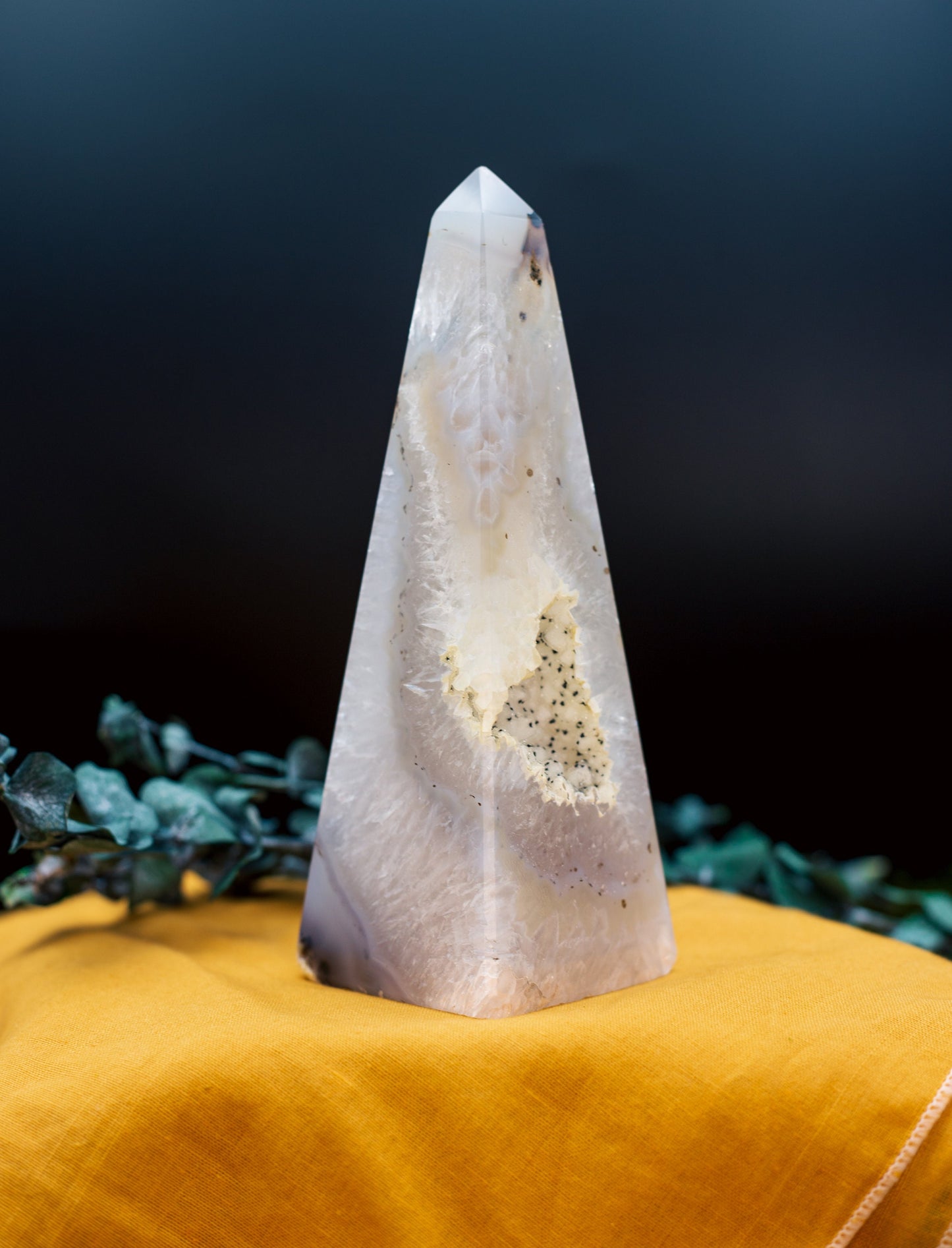 Druzy Agate Obelisk - Tower | Brazilian Agate Crystal Point