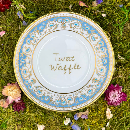 'Twat Waffle Royalty' profanity plate (5.5 in)