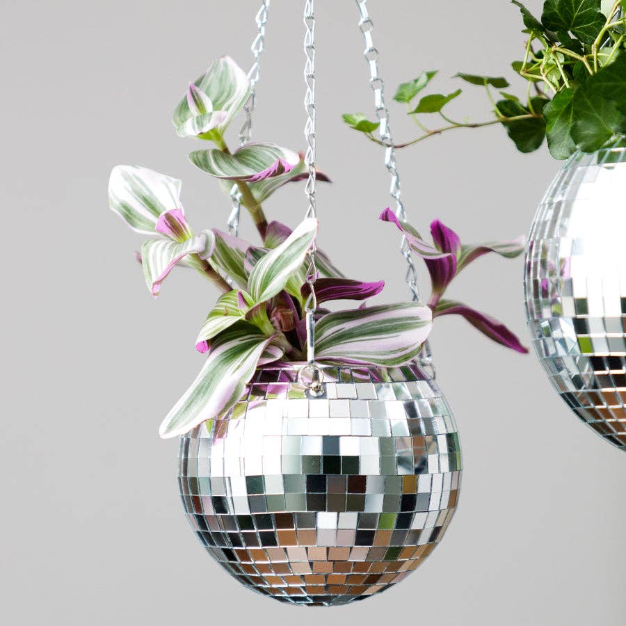 Disco Ball Hanging Planter (6in) 🪩