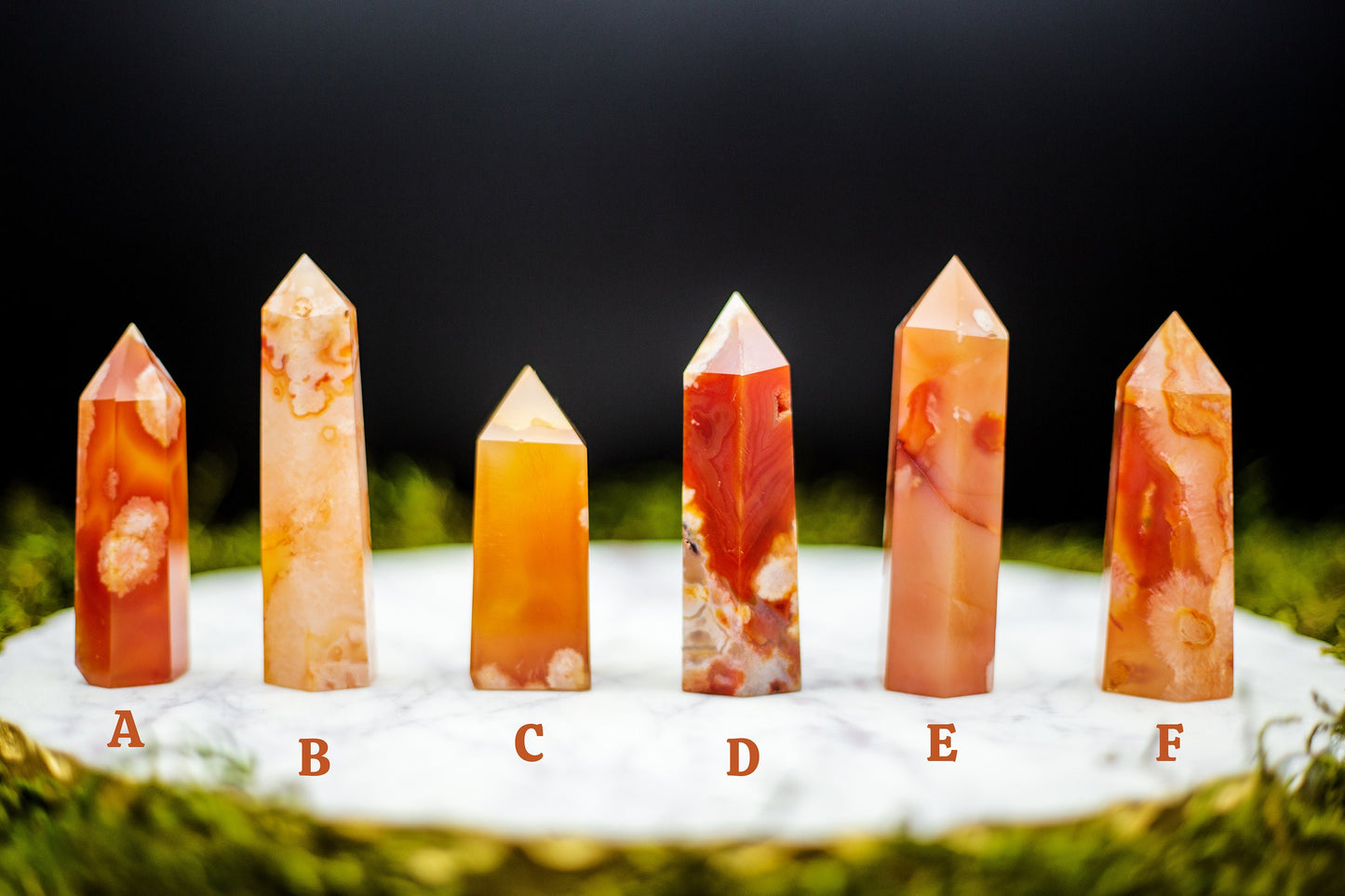 Carnelian Flower Agate Towers | Natural Crystal | Druzy