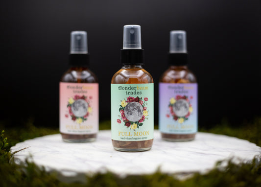 Moon Water with Crystals | Smokeless Energy Cleansing Spray | Smudge Spray | White Sage, Lavender, Rose | Burn Alternative