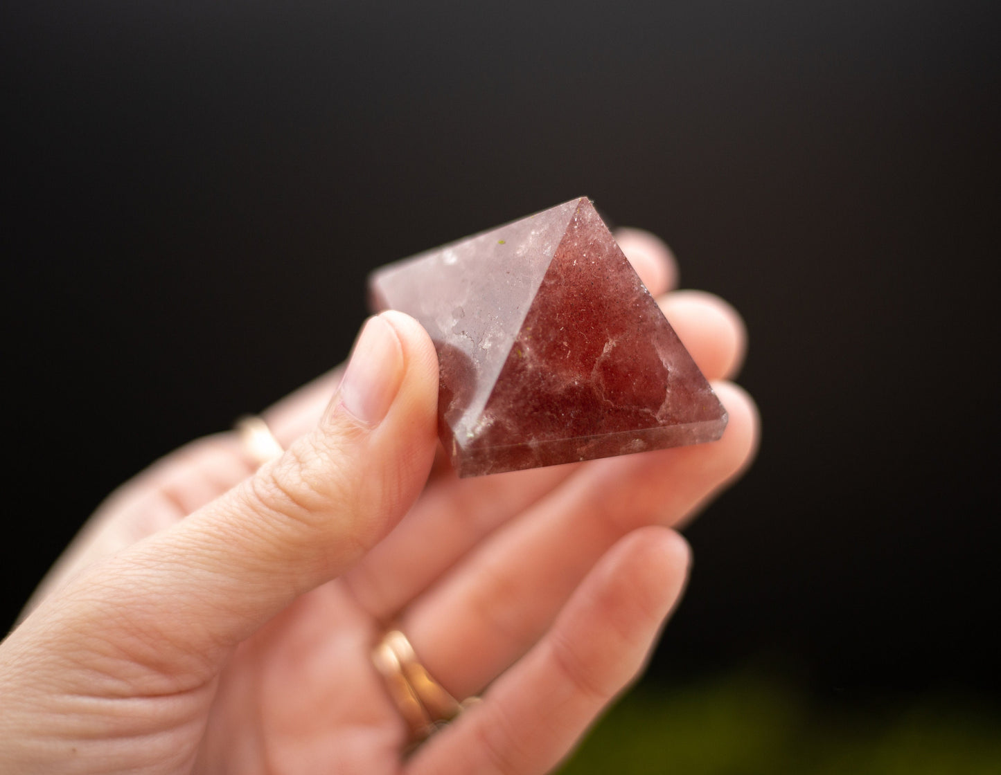 Strawberry Quartz Crystal Pyramid | Point