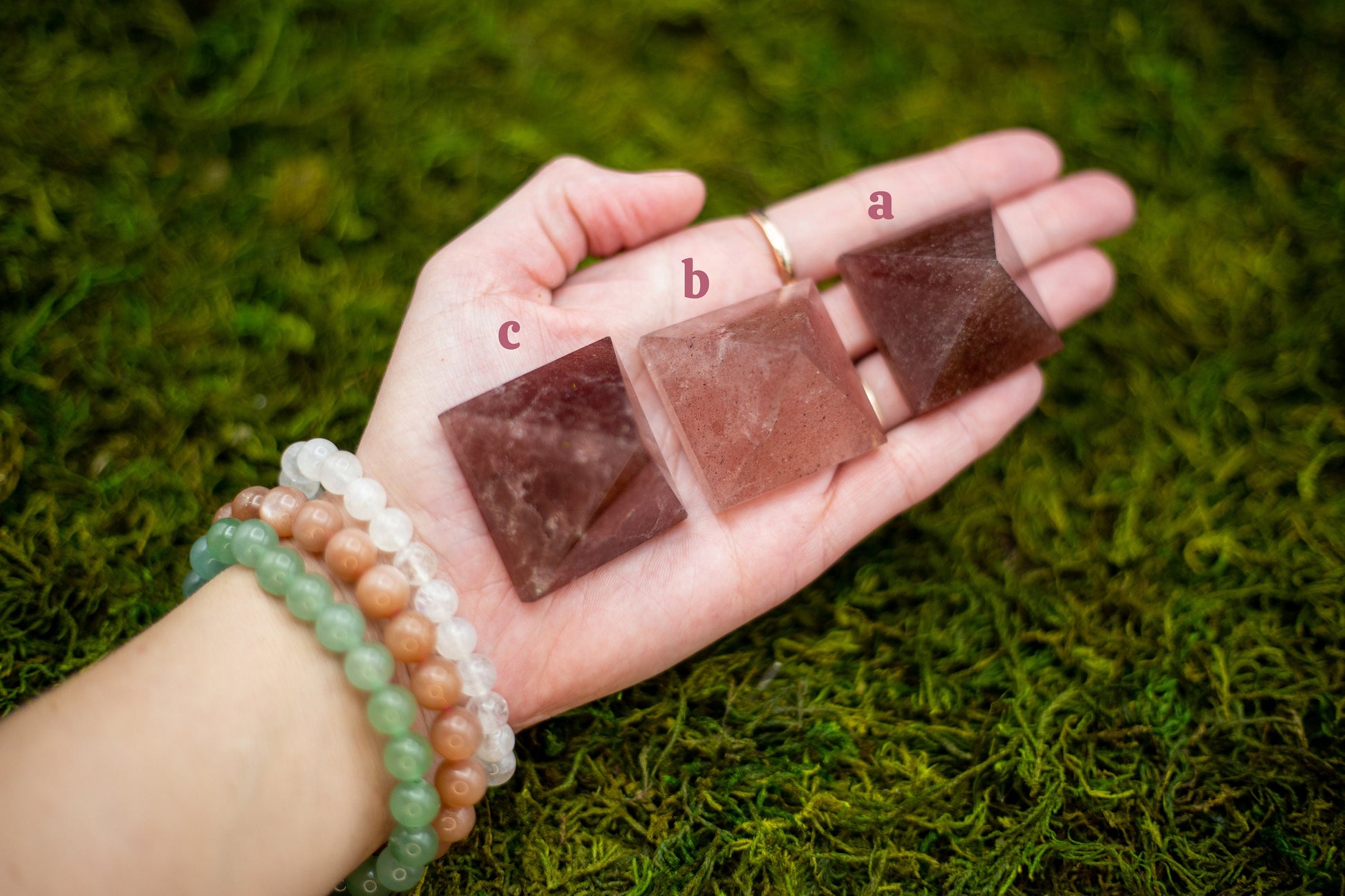 Strawberry Quartz Crystal Pyramid | Point