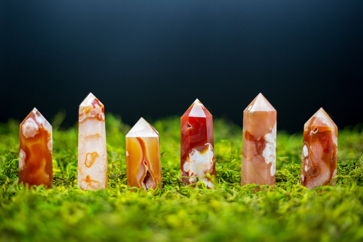 Carnelian Flower Agate Towers | Natural Crystal | Druzy