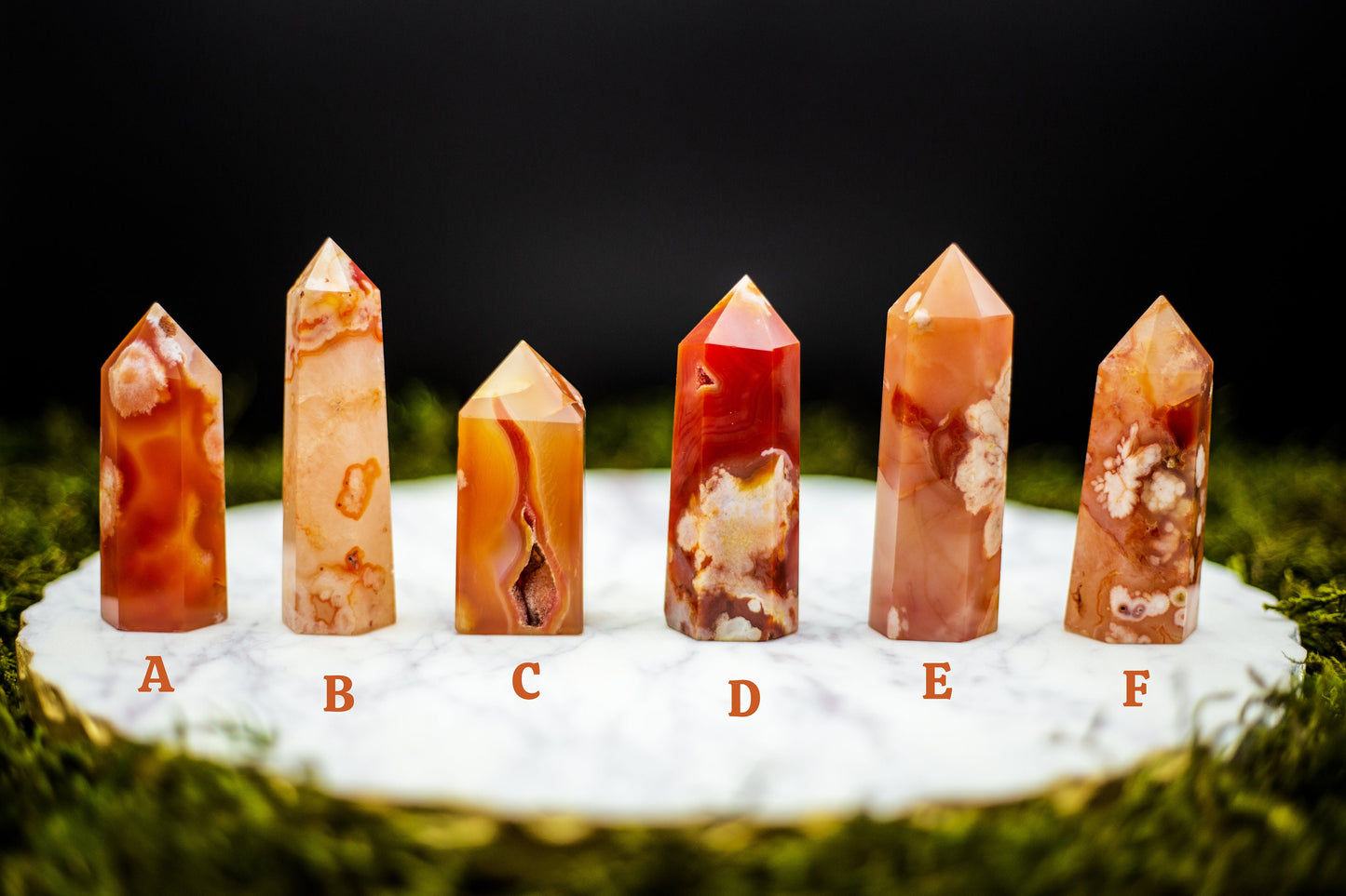 Carnelian Flower Agate Towers | Natural Crystal | Druzy