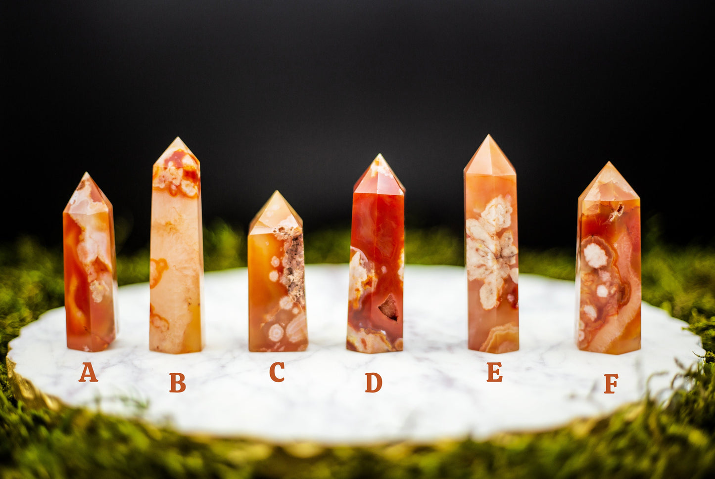 Carnelian Flower Agate Towers | Natural Crystal | Druzy