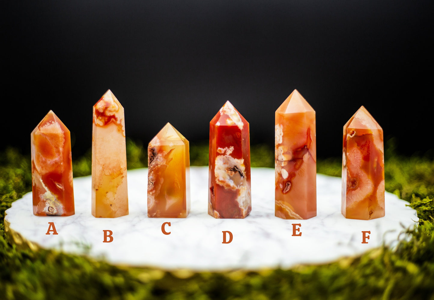 Carnelian Flower Agate Towers | Natural Crystal | Druzy