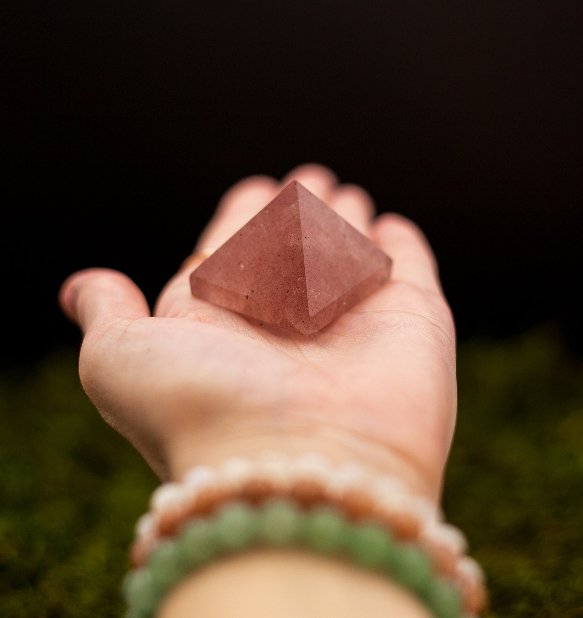 Strawberry Quartz Crystal Pyramid | Point