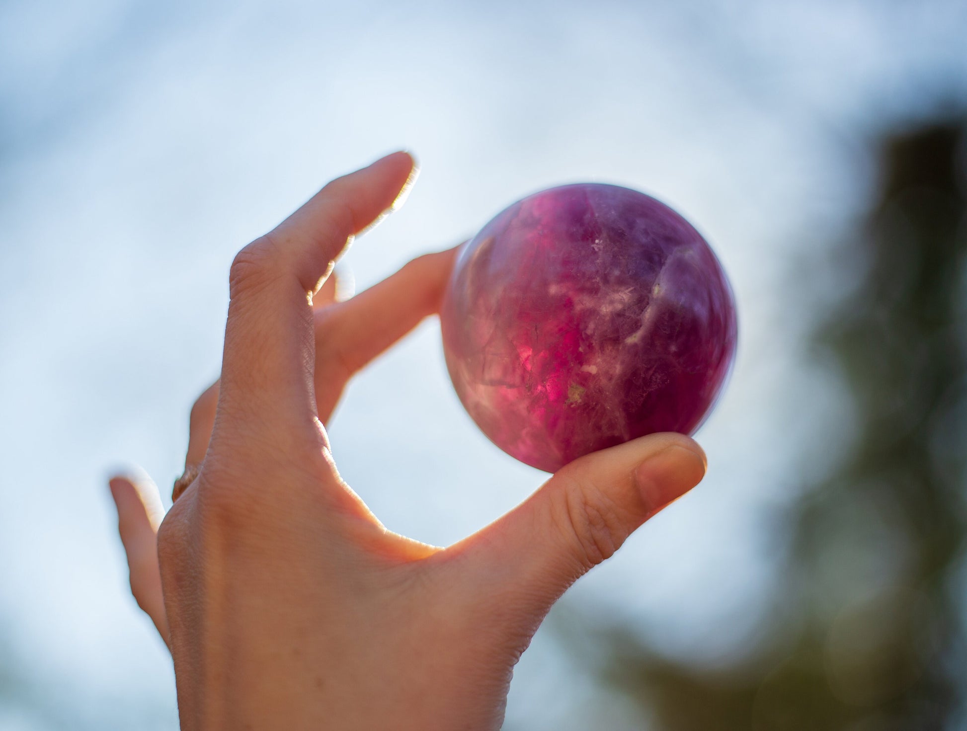 Rainbow Fluorite Spheres | Purple & Green Fluorite Spheres