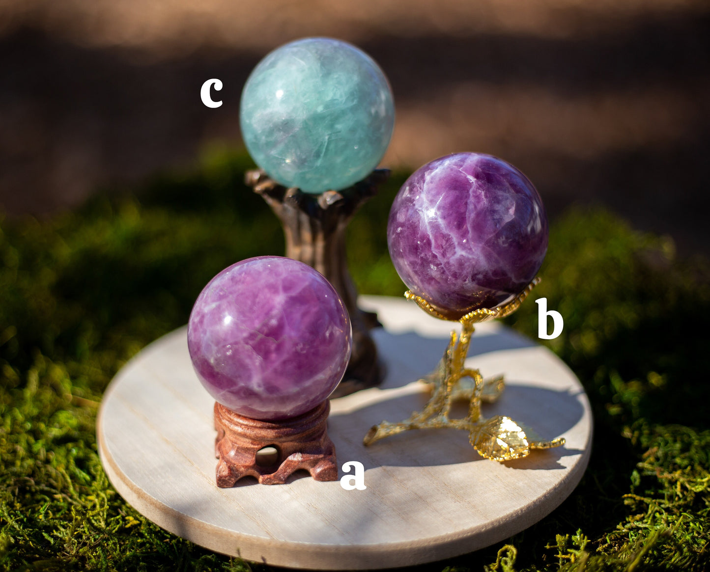 Rainbow Fluorite Spheres | Purple & Green Fluorite Spheres