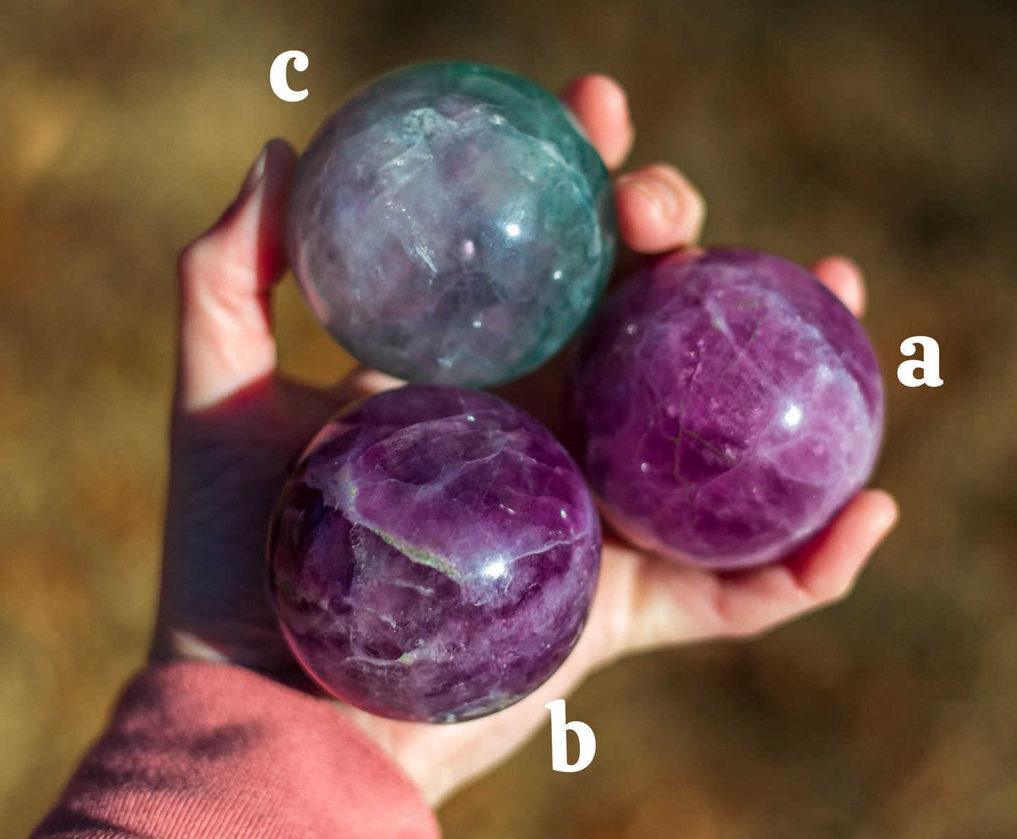 Rainbow Fluorite Spheres | Purple & Green Fluorite Spheres