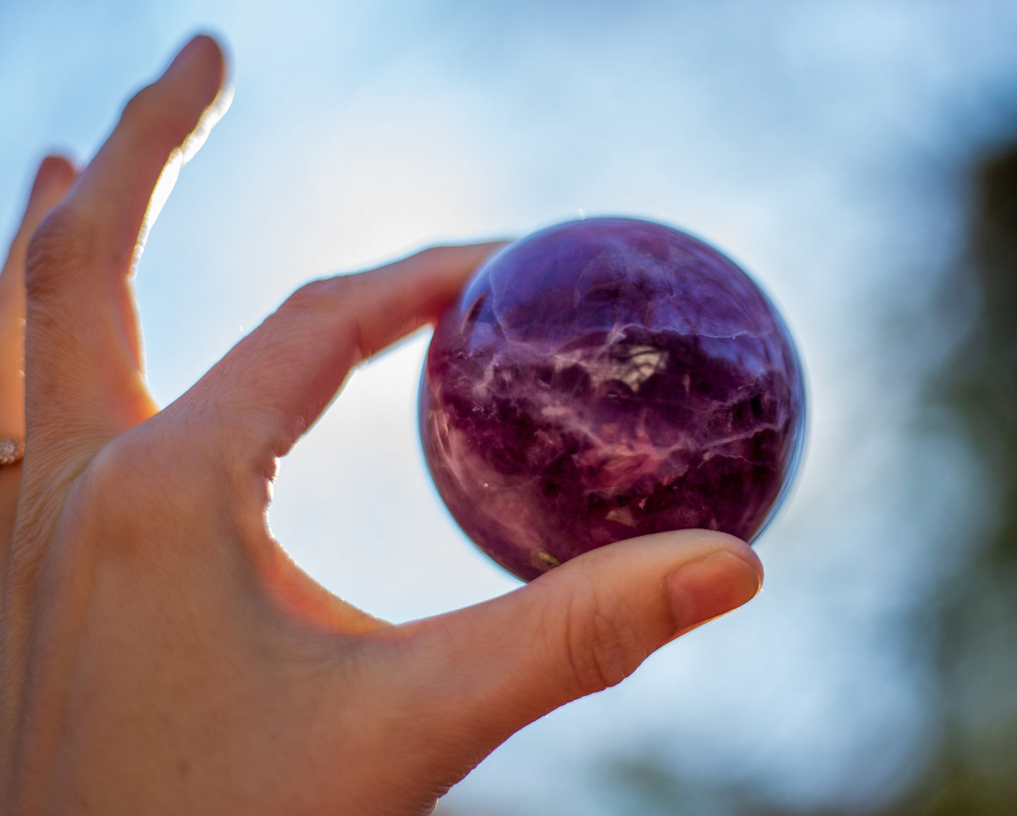 Rainbow Fluorite Spheres | Purple & Green Fluorite Spheres