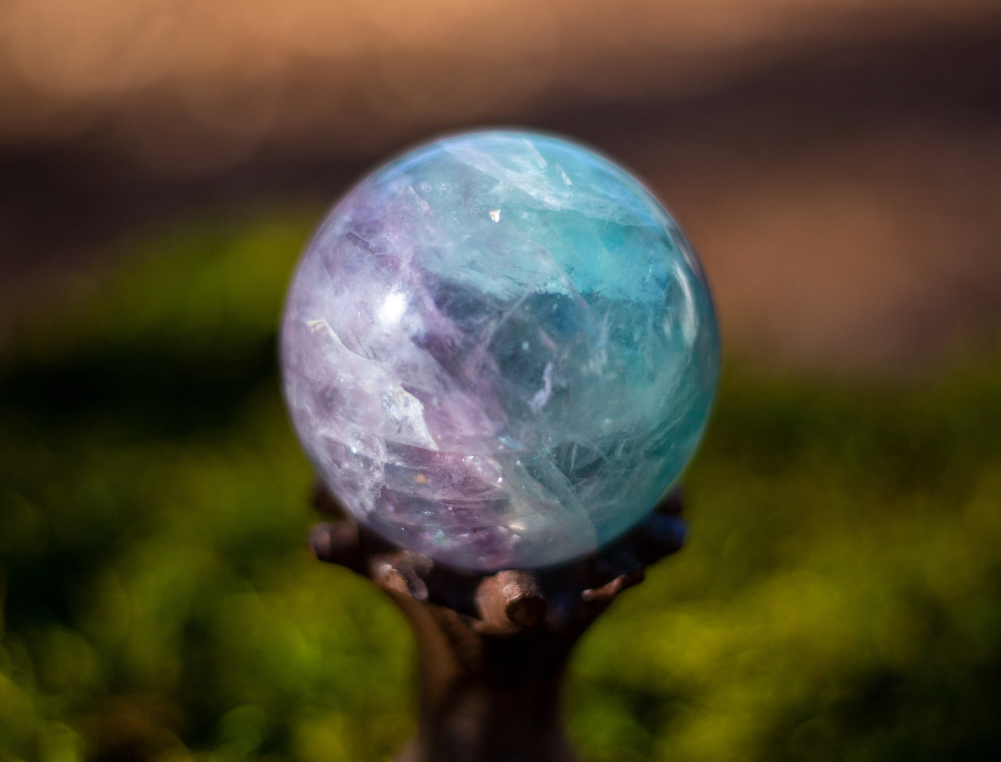 Rainbow Fluorite Spheres | Purple & Green Fluorite Spheres