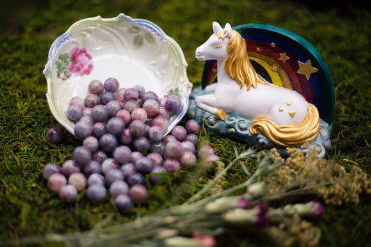 Unicorn Stone Mini Spheres | Lepidolite, Pink tourmaline, Smoke Quartz, Clear Quartz, Cleavelandite | Natural Stone