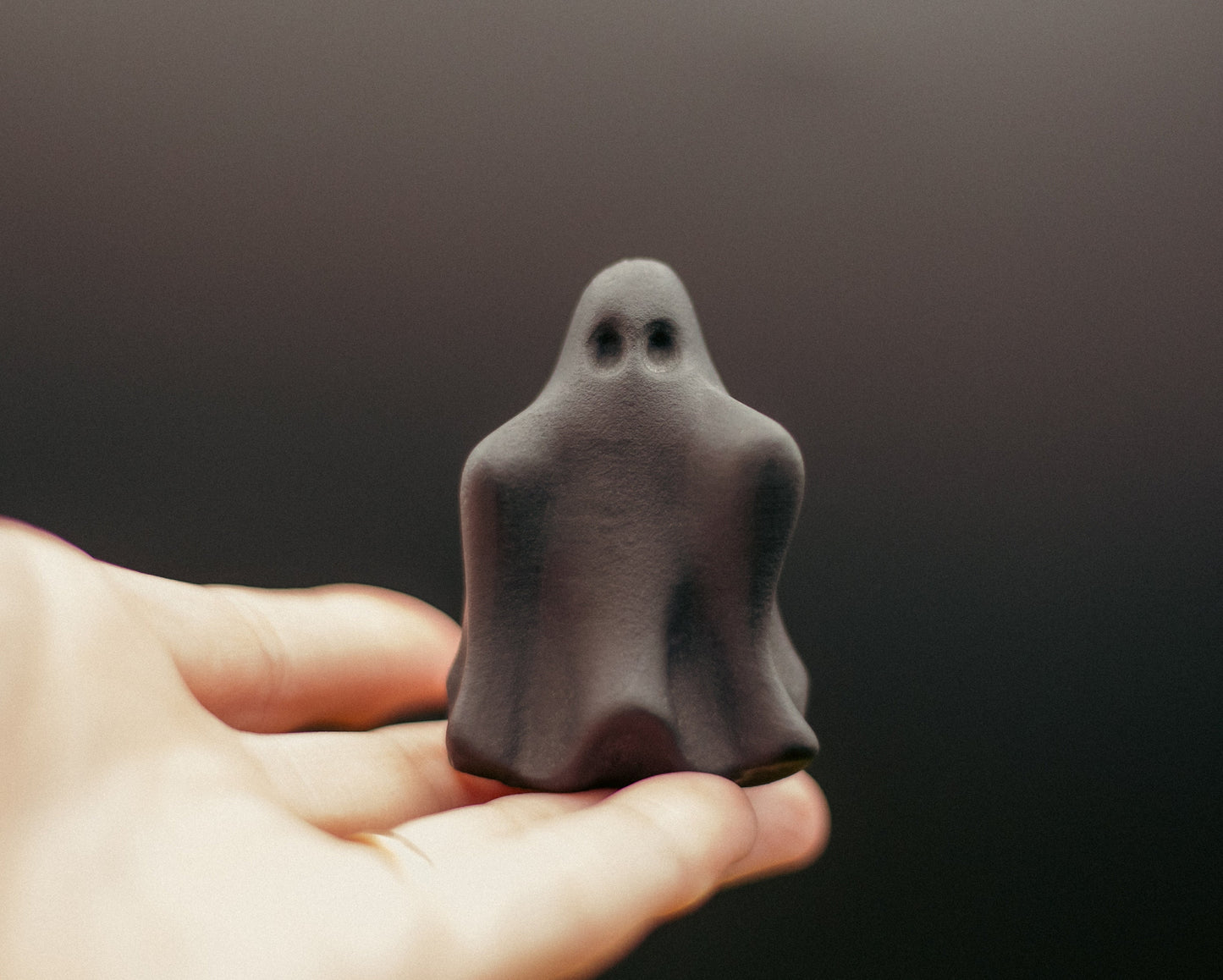 Black Obsidian Ghost Carving | Ghost Figurine | Natural Crystal