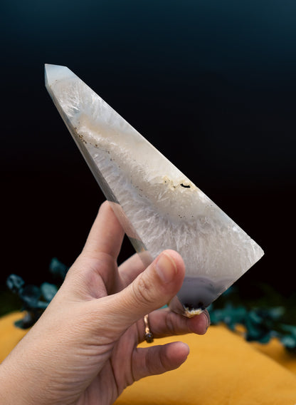 Druzy Agate Obelisk - Tower | Brazilian Agate Crystal Point