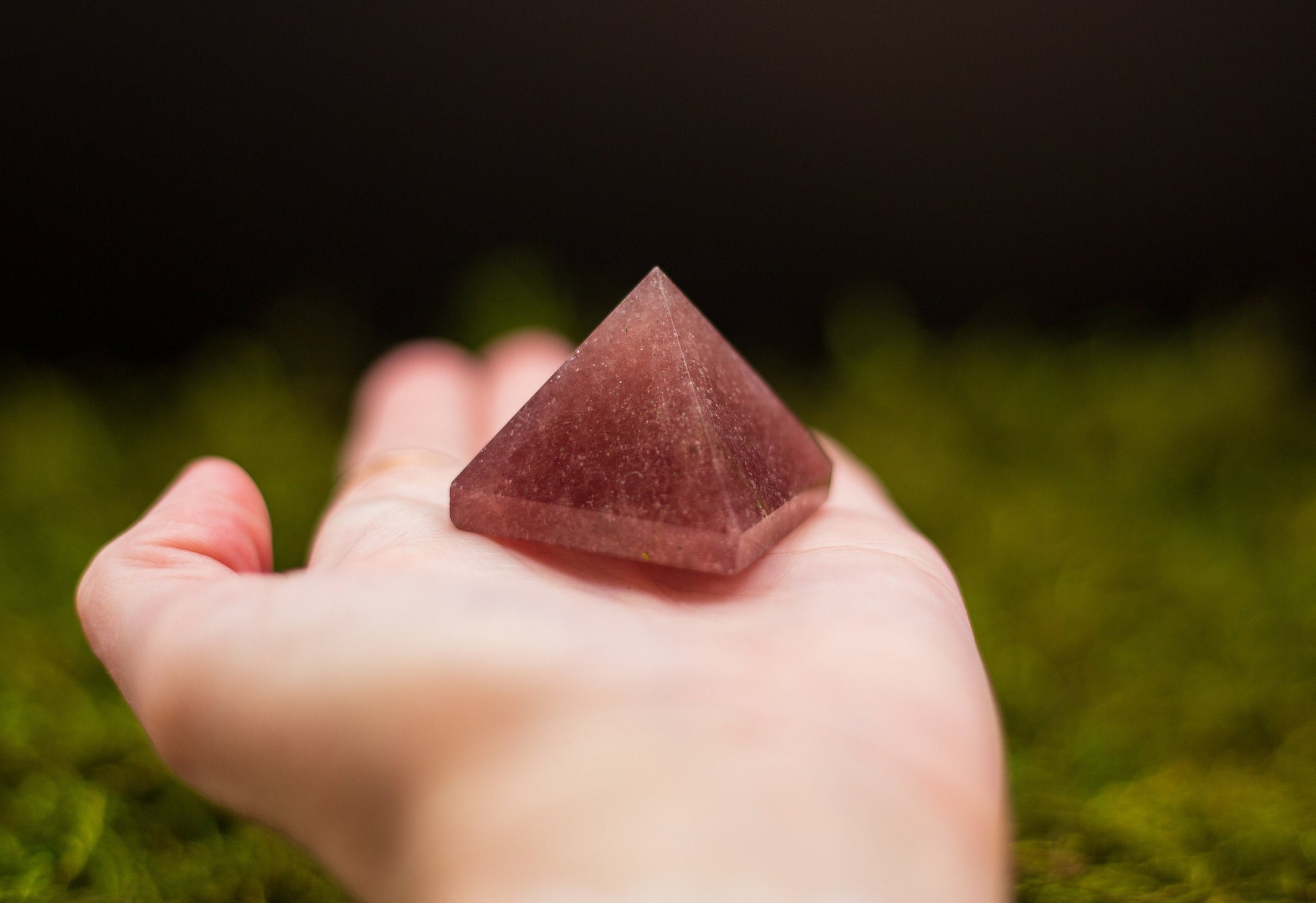 Strawberry Quartz Crystal Pyramid | Point