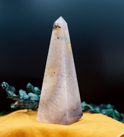 Druzy Agate Obelisk - Tower | Brazilian Agate Crystal Point