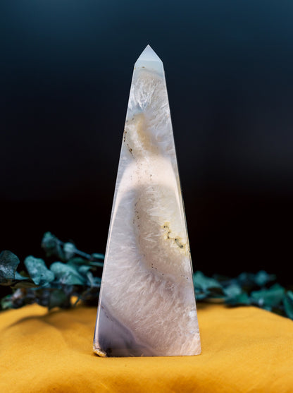 Druzy Agate Obelisk - Tower | Brazilian Agate Crystal Point