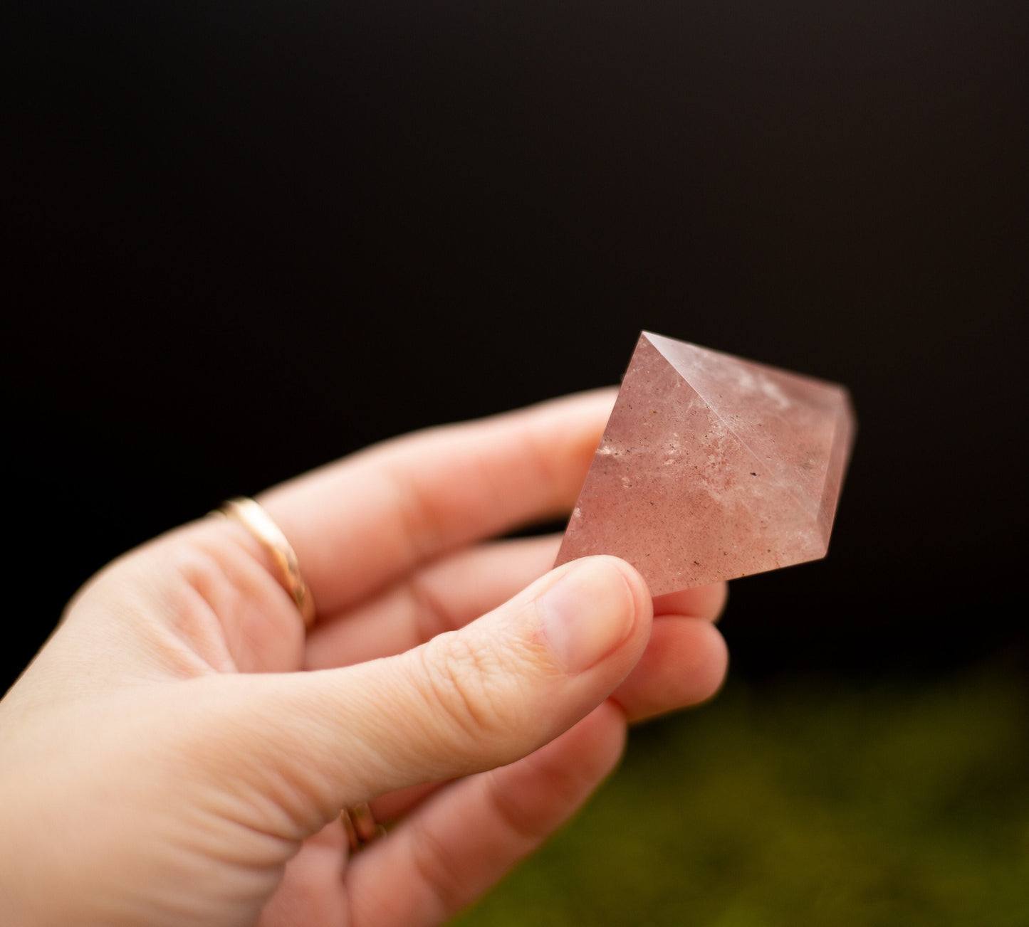 Strawberry Quartz Crystal Pyramid | Point